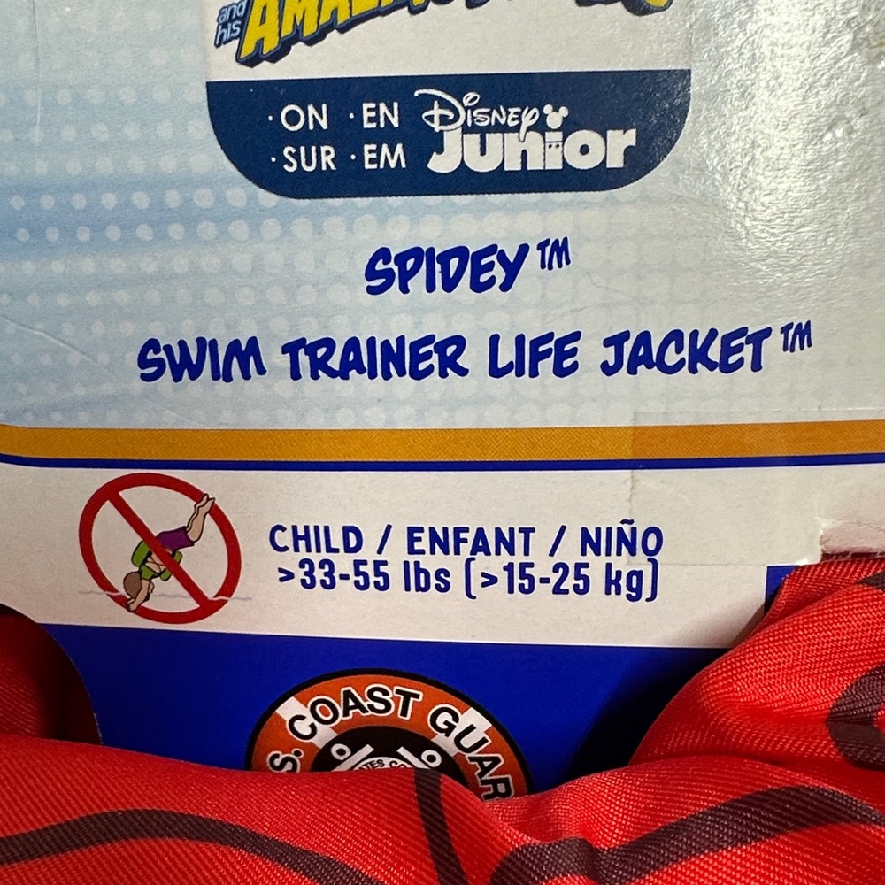 SwimWays Spidey Red & Blue Kids Swim Trainer Lifejacket - Picture 4 of 5